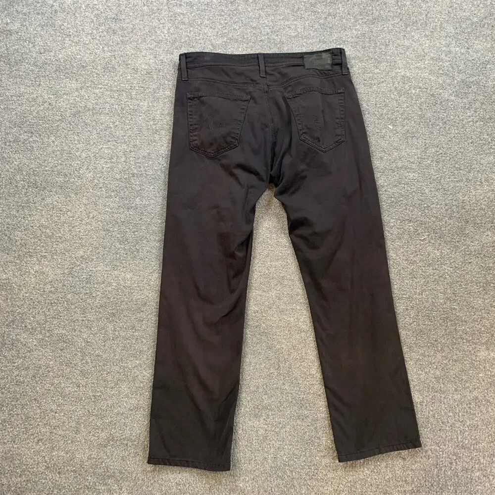 AG Adriano Goldschmied Pants Men 32 Dull Black Everett Slim Straight Leg *READ